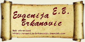 Evgenija Brkanović vizit kartica